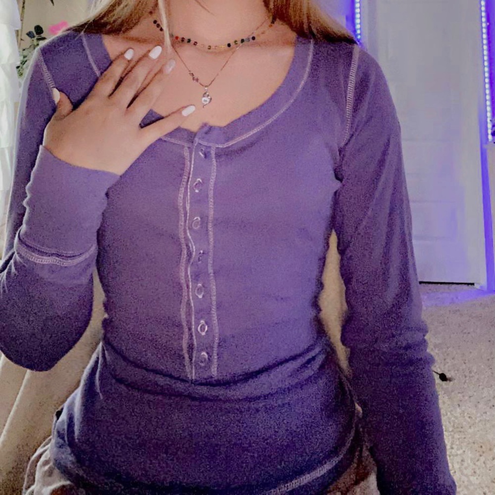 long sleeve purple top